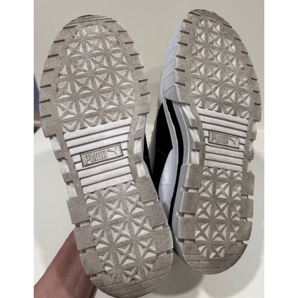 PUMA Mayze Leather Platform White Sneakers Retro Streetwear Size W7.5 - Picture 8 of 8